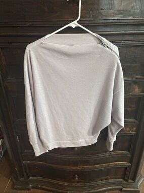 We The Free Nikala Zip Shoulder Light Lavender Thermal Blend Over-sized size XS
